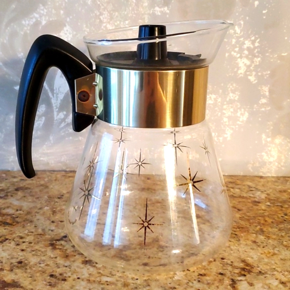Vintage Corning Starburst 4 cups coffee tea carafe